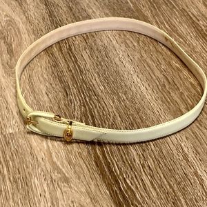 80s Vintage Christian Dior Leather Cream Belt
